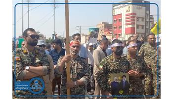 گزارش تصویری/ حضور پرشور کارکنان بهداشت و درمان صنعت نفت اهواز در راهپیمایی روز قدس